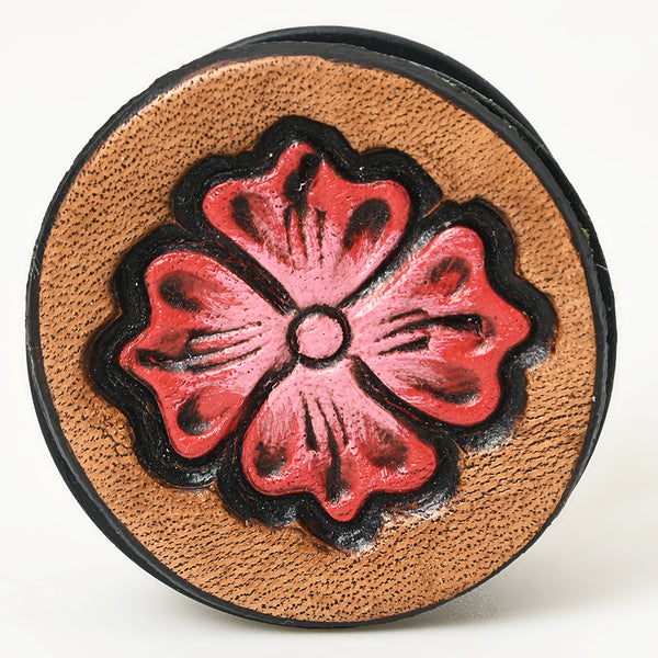 ADPNA101 Floral Design Hand-Tooled Leather Cell Phone Pop Socket - By American Darling