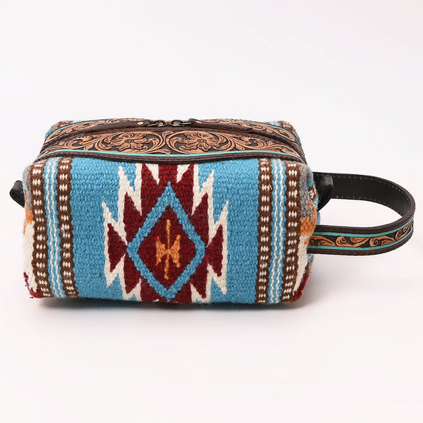 ADBGA555 American Darling Hand Woven Saddle Blanket & Tooled Leather Toiletry