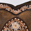ADBGA419 American Darling Genuine Leather Fringed Crossbody Bag Hand Tooled Floral Carved