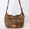 ADBGA419 American Darling Genuine Leather Fringed Crossbody Bag Hand Tooled Floral Carved