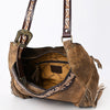 ADBGA419 American Darling Genuine Leather Fringed Crossbody Bag Hand Tooled Floral Carved