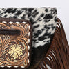 ADBGA550 American Darling Fringed Hair-On Cowhide Hand Tooled Leather Fanny Pack