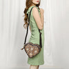 ADBGA425 Heart-Shaped Hand Tooled Leather Canteen Bag Genuine Western Floral by American Darling