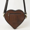 ADBGA425 Heart-Shaped Hand Tooled Leather Canteen Bag Genuine Western Floral by American Darling