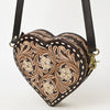 ADBGA425 Heart-Shaped Hand Tooled Leather Canteen Bag Genuine Western Floral by American Darling