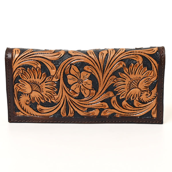 ADBGA428 American Darling Floral Hand Tooled Leather Western Long Wallet