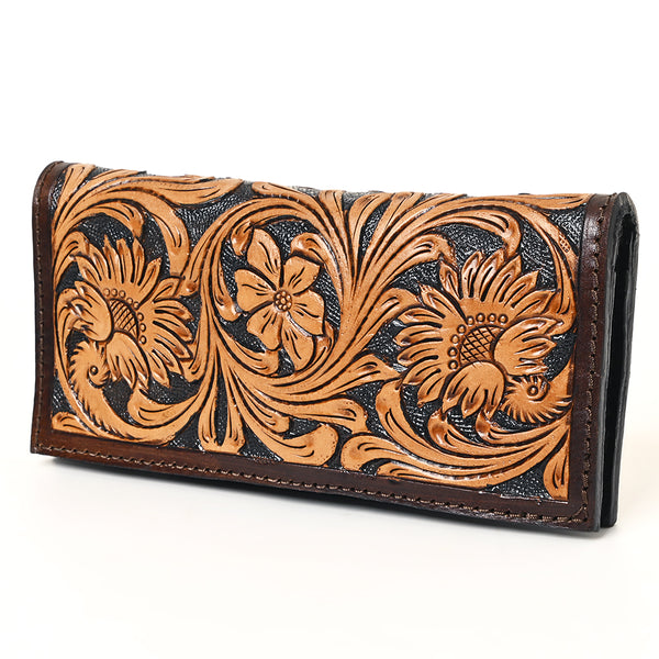 ADBGA428 American Darling Floral Hand Tooled Leather Western Long Wallet