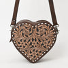 ADBGA430 American Darling Hand Tooled Leather Canteen Bag Floral Carved Crossbody