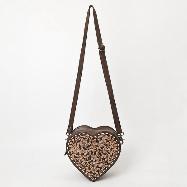 ADBGA430 American Darling Hand Tooled Leather Canteen Bag Floral Carved Crossbody
