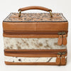 ADBGA454 American Darling Hair-On Cowhide Floral Carved Leather Jewelry Case