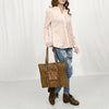 ADBGA479 American Darling Genuine Suede Leather Hand Tooled Floral Carved Tote Bag Western Purse