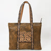 ADBGA479 American Darling Genuine Suede Leather Hand Tooled Floral Carved Tote Bag Western Purse