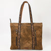 ADBGA479 American Darling Genuine Suede Leather Hand Tooled Floral Carved Tote Bag Western Purse