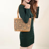 LC-ADBGZ836 Sunflower Tooled Leather Western Tote Bag Natural Tan