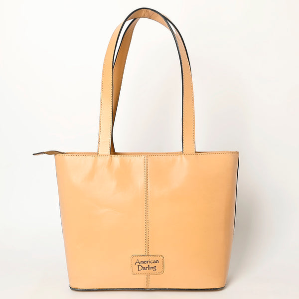ADBGZ837 Hand-Tooled Leather Tote Bag - Western Floral Statement