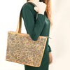 ADBGZ837 Hand-Tooled Leather Tote Bag - Western Floral Statement