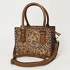 ADBG1452 American Darling Western Genuine Leather Hand-Tooled Tote Bag- Floral Carved Artisanal Womens Purse