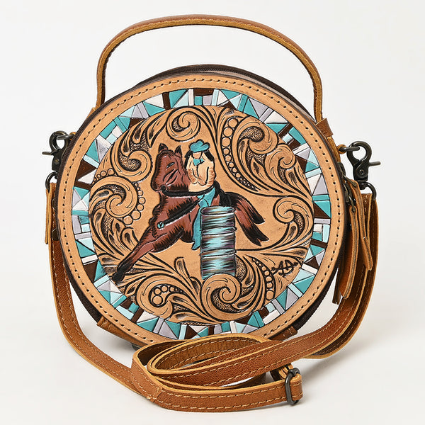 ADBG1457 American Darling Tooled Leather Canteen Bag | Barrel Racing Western Purse