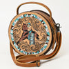 ADBG1457 American Darling Tooled Leather Canteen Bag | Barrel Racing Western Purse