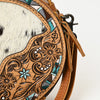 ADBG1458 American Darling Western Leather Cowhide Canteen Bag with Hand-Tooled Floral Detailing | Crossbody Purse