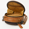 ADBG1458 American Darling Western Leather Cowhide Canteen Bag with Hand-Tooled Floral Detailing | Crossbody Purse