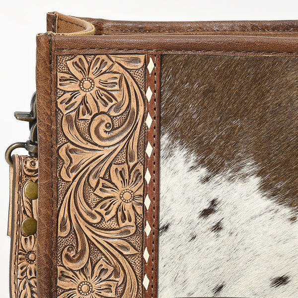 ADBG1460 American Darling Western Leather Cowhide Crossbody Bag with Hand-Tooled Floral Detailing | Genuine Leather