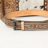 ADBG1460 American Darling Western Leather Cowhide Crossbody Bag with Hand-Tooled Floral Detailing | Genuine Leather