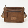 ADBG1460 American Darling Western Leather Cowhide Crossbody Bag with Hand-Tooled Floral Detailing | Genuine Leather