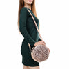 ADBGZ830 Round Hand-Tooled Leather Canteen Bag - Western Floral Circle Purse