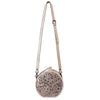 ADBGZ830 Round Hand-Tooled Leather Canteen Bag - Western Floral Circle Purse