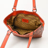 ADBGZ832 Red Hand-Tooled Leather Western Tote Bag Floral Shoulder Carryall