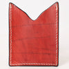 ADCCF110 Hand-Tooled Leather Card Holder - Sunflower with Red Border