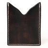 ADCCF111 Hand-Tooled Leather Card Holder - Floral Scroll with Turquoise Accents