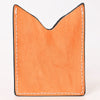 ADCCF112 Sunflower Hand-Tooled Leather Card Holder - Western Boot-Top Design