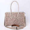 ADBG1131 American Darling Hand Tooled Leather Tote Bag -Western Floral Carved Purse