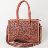 ADBG1131 American Darling Hand Tooled Leather Tote Bag -Western Floral Carved Purse