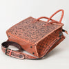 ADBG1131 American Darling Hand Tooled Leather Tote Bag -Western Floral Carved Purse