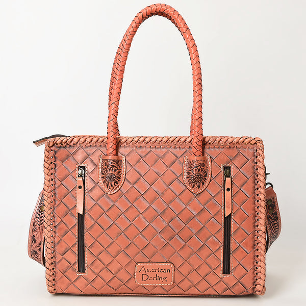 ADBG1131 American Darling Hand Tooled Leather Tote Bag -Western Floral Carved Purse