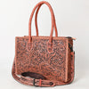 ADBG1131 American Darling Hand Tooled Leather Tote Bag -Western Floral Carved Purse