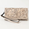 ADBG1132 American Darling Hand Tooled Floral Leather Clutch & Crossbody Wallet