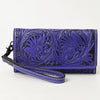 ADBG1132 American Darling Hand Tooled Floral Leather Clutch & Crossbody Wallet