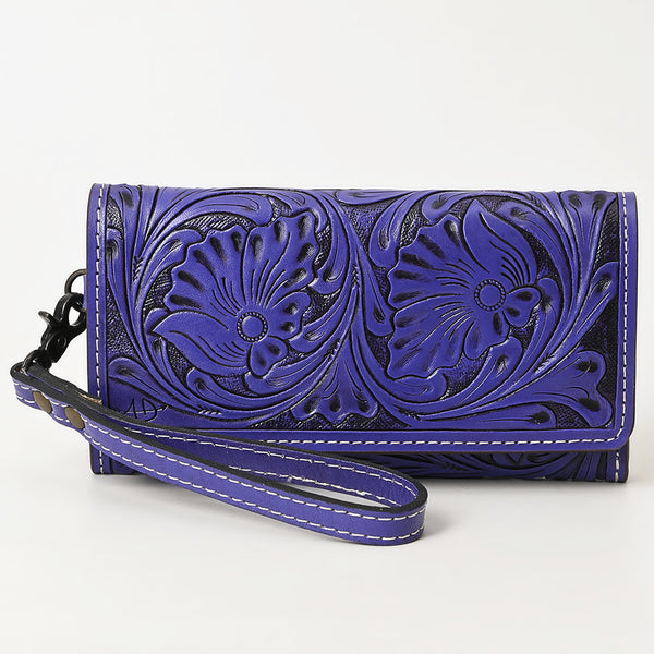 ADBG1132 American Darling Hand Tooled Floral Leather Clutch & Crossbody Wallet