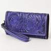 ADBG1132 American Darling Hand Tooled Floral Leather Clutch & Crossbody Wallet