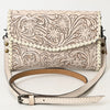 ADBG1133 American Darling Hand Tooled Floral Leather Crossbody Bag Western Purse