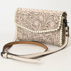 ADBG1133 American Darling Hand Tooled Floral Leather Crossbody Bag Western Purse