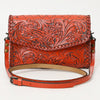 ADBG1133 American Darling Hand Tooled Floral Leather Crossbody Bag Western Purse