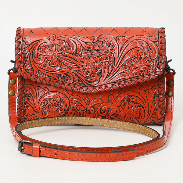 ADBG1133 American Darling Hand Tooled Floral Leather Crossbody Bag Western Purse