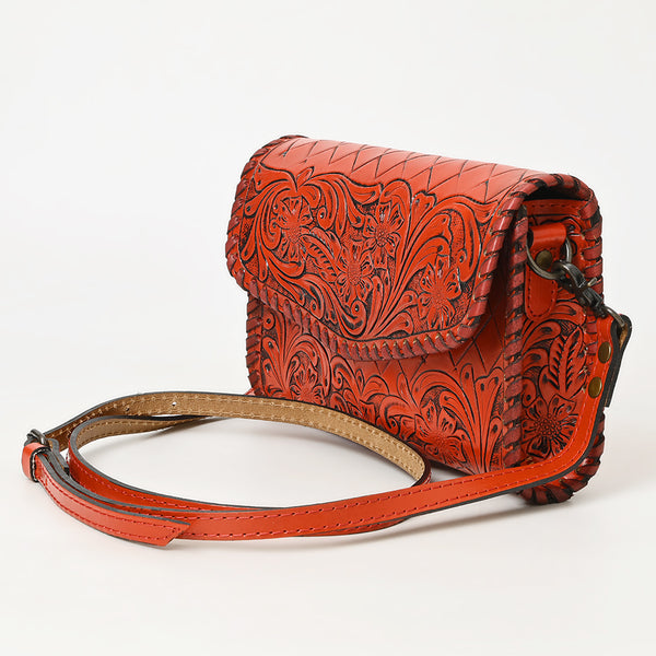 ADBG1133 American Darling Hand Tooled Floral Leather Crossbody Bag Western Purse
