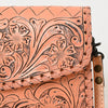 ADBG1133 American Darling Hand Tooled Floral Leather Crossbody Bag Western Purse