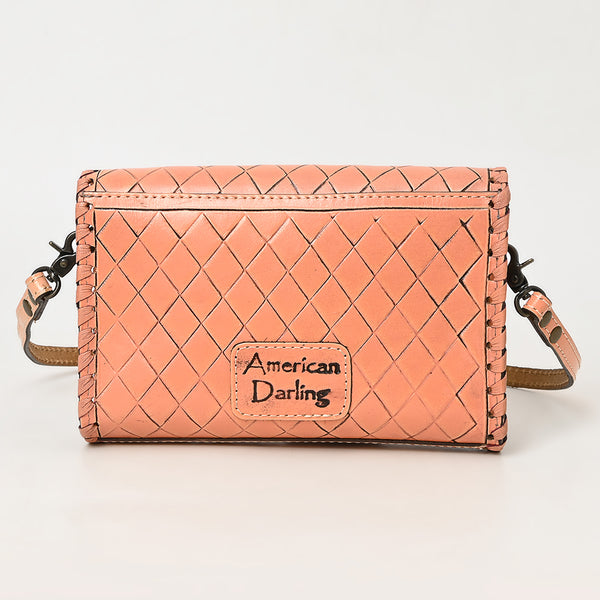 ADBG1133 American Darling Hand Tooled Floral Leather Crossbody Bag Western Purse